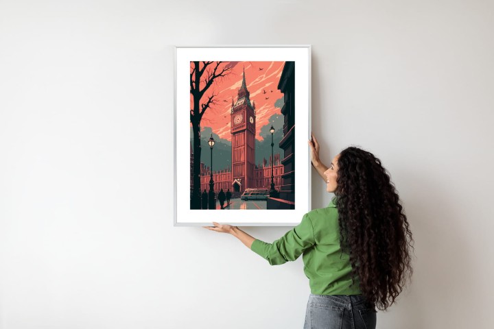 Plakat Big Ben W Londynie Komiksowa Ilustracja