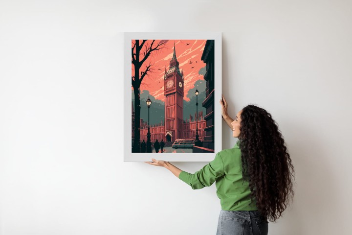 Plakat Big Ben W Londynie Komiksowa Ilustracja