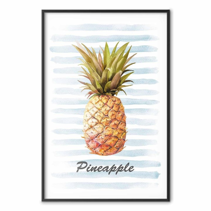 Plakat - Ananas i paski
