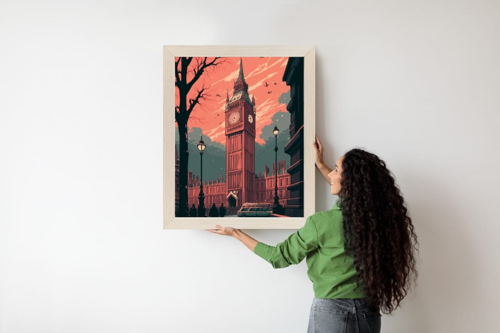 Plakat Big Ben W Londynie Komiksowa Ilustracja