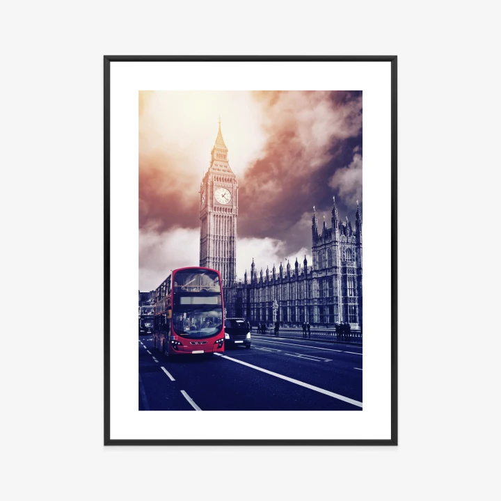 Plakat Czerwony Autobus I Pałac Westminsterski