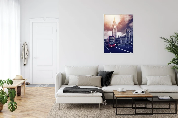 Plakat Czerwony Autobus I Pałac Westminsterski