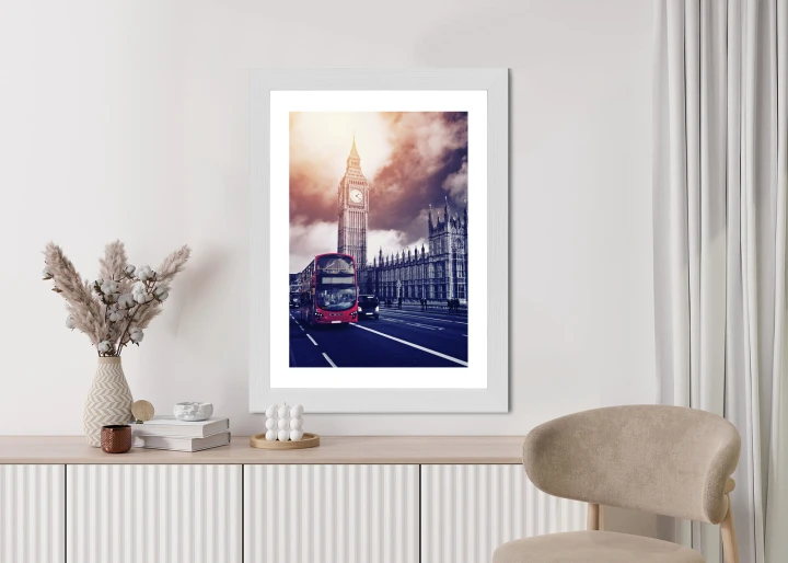 Plakat Czerwony Autobus I Pałac Westminsterski