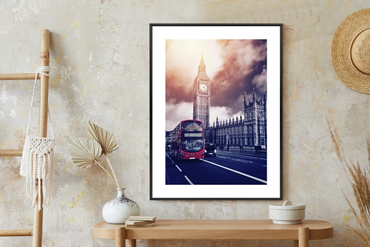 Plakat Czerwony Autobus I Pałac Westminsterski