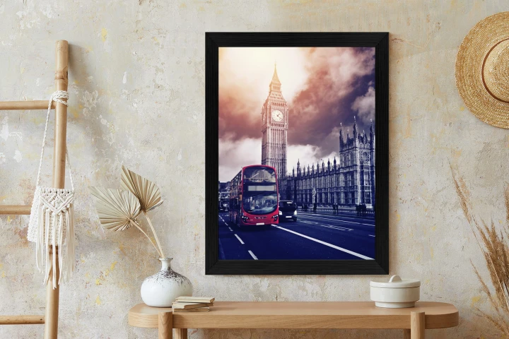 Plakat Czerwony Autobus I Pałac Westminsterski