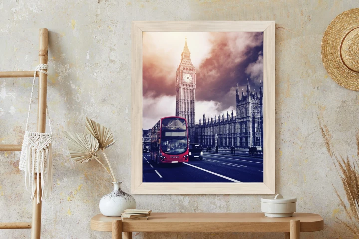 Plakat Czerwony Autobus I Pałac Westminsterski