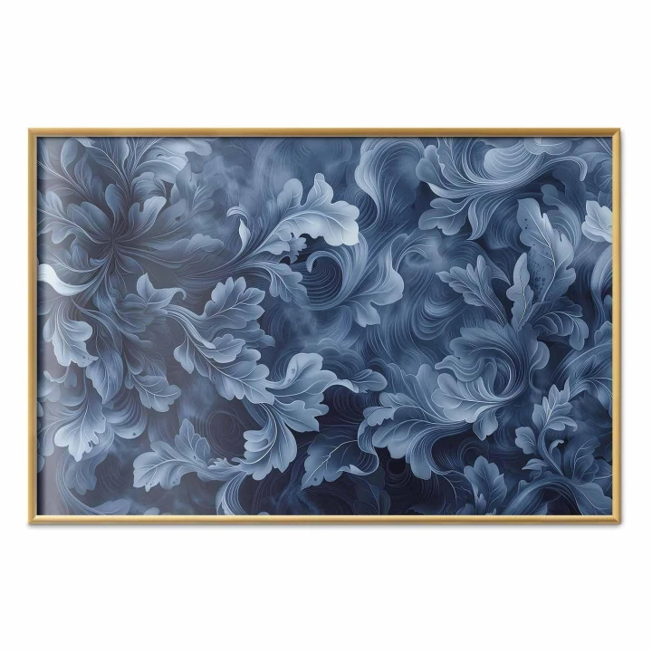Plakat - Gęste ciemnoniebieskie abstrakcyjne ornamenty