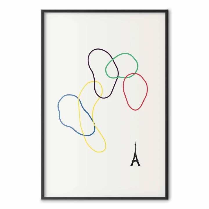 Plakat - Kolorowe koła- grafika cyfrowa - minimalizm