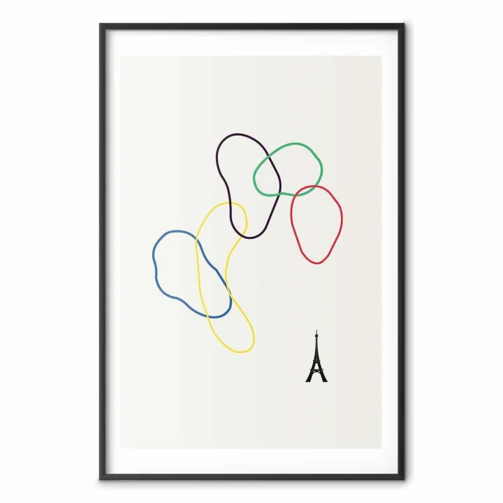 Plakat - Kolorowe koła- grafika cyfrowa - minimalizm