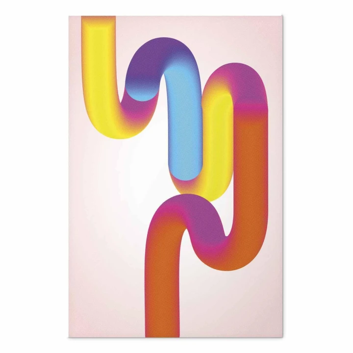 Plakat - Tęczowe Rurki - abstrakcyjna ilustracja z kolorowymi gradientami