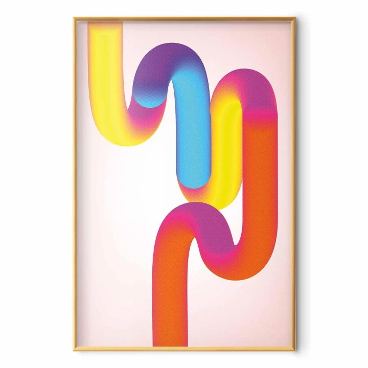 Plakat - Tęczowe Rurki - abstrakcyjna ilustracja z kolorowymi gradientami