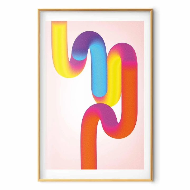 Plakat - Tęczowe Rurki - abstrakcyjna ilustracja z kolorowymi gradientami