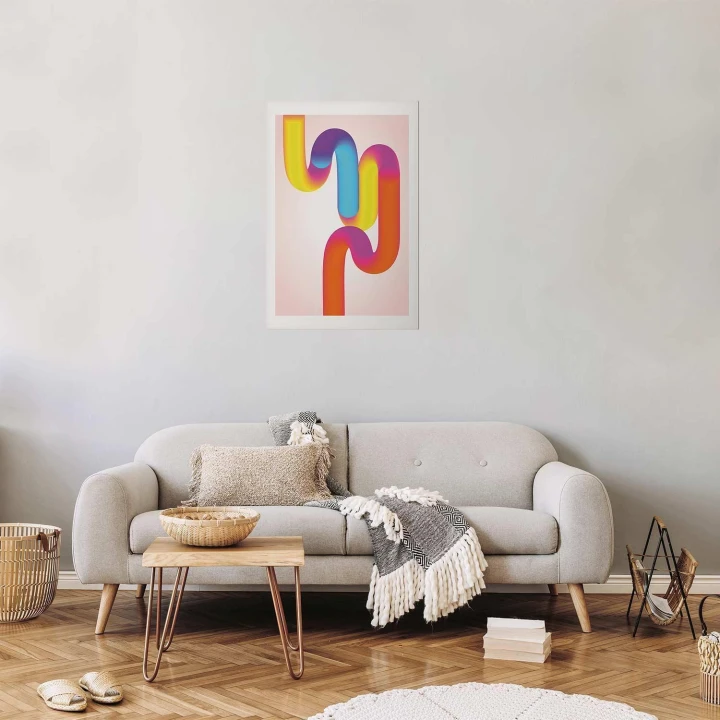 Plakat - Tęczowe Rurki - abstrakcyjna ilustracja z kolorowymi gradientami