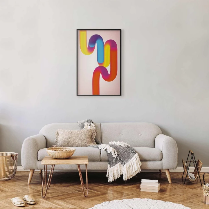 Plakat - Tęczowe Rurki - abstrakcyjna ilustracja z kolorowymi gradientami