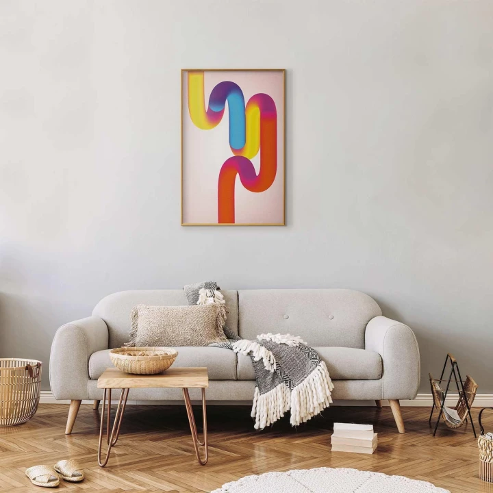 Plakat - Tęczowe Rurki - abstrakcyjna ilustracja z kolorowymi gradientami