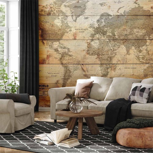 Fototapeta - Mapa na deskach