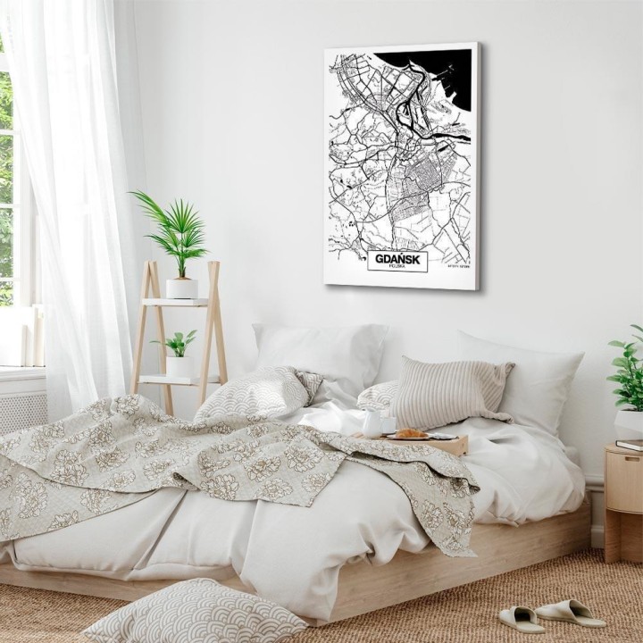 Obraz - Mapa miasta: Gdańsk (1-częściowy) pionowy
