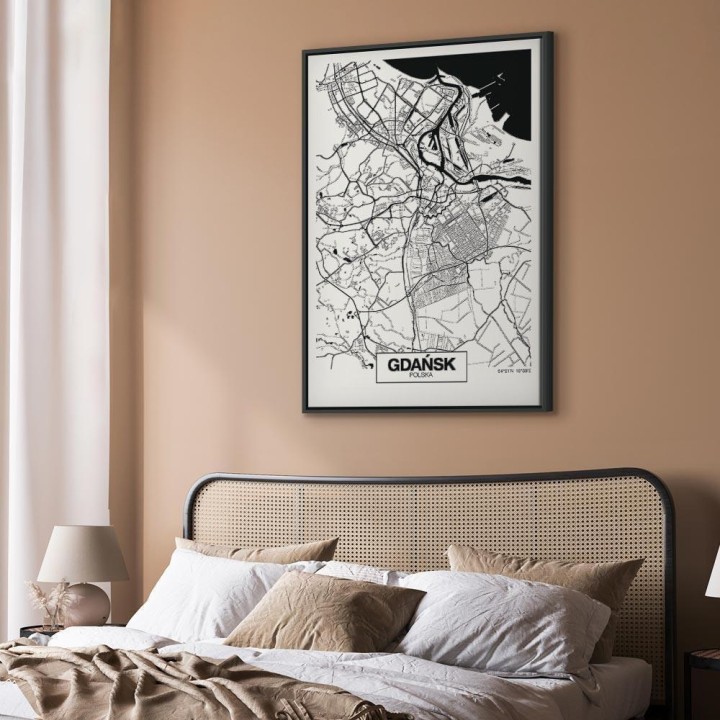 Obraz - Mapa miasta: Gdańsk (1-częściowy) pionowy