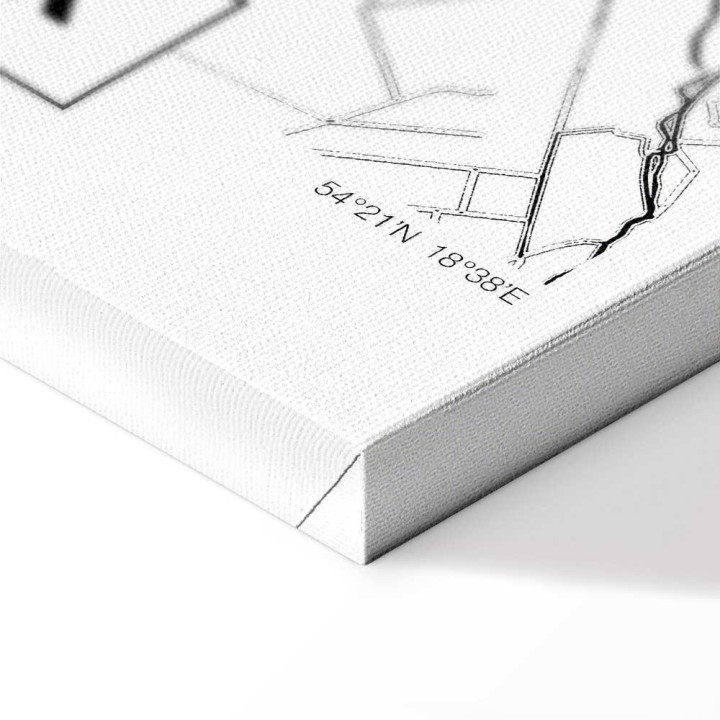 Obraz - Mapa miasta: Gdańsk (1-częściowy) pionowy
