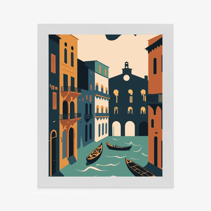 Plakat Canal Grande Z Gondolami W Wenecji Ilustracja