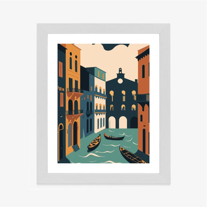 Plakat Canal Grande Z Gondolami W Wenecji Ilustracja