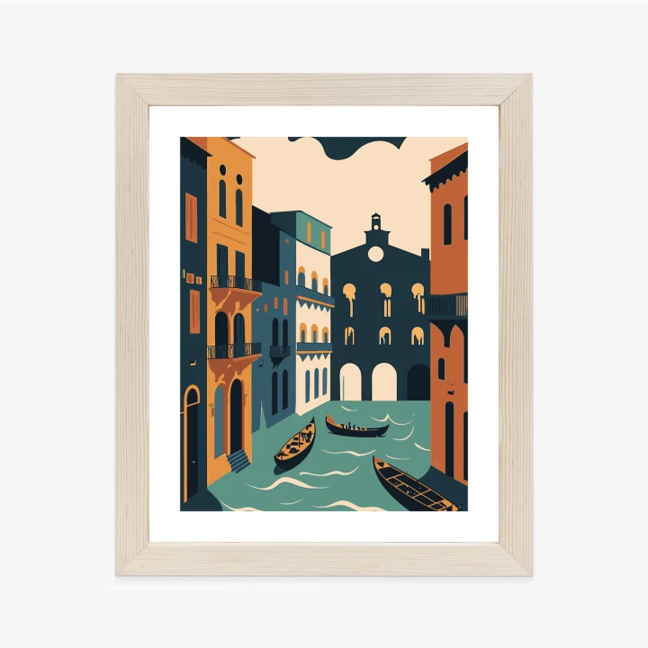 Plakat Canal Grande Z Gondolami W Wenecji Ilustracja