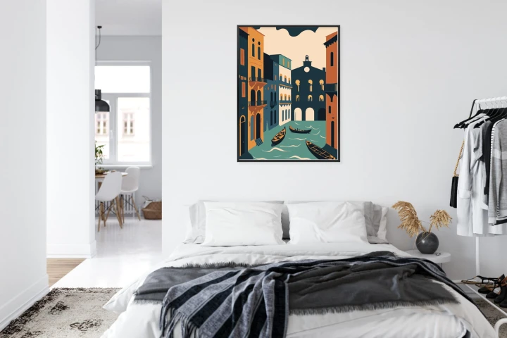 Plakat Canal Grande Z Gondolami W Wenecji Ilustracja