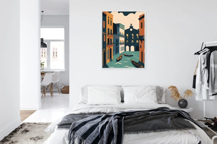 Plakat Canal Grande Z Gondolami W Wenecji Ilustracja