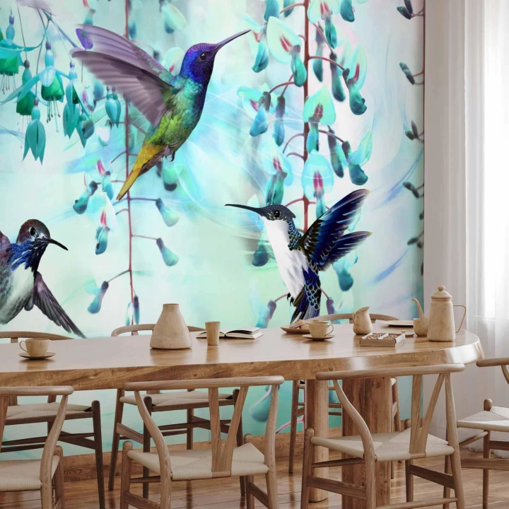 Fototapeta - Latające kolibry (zielony)