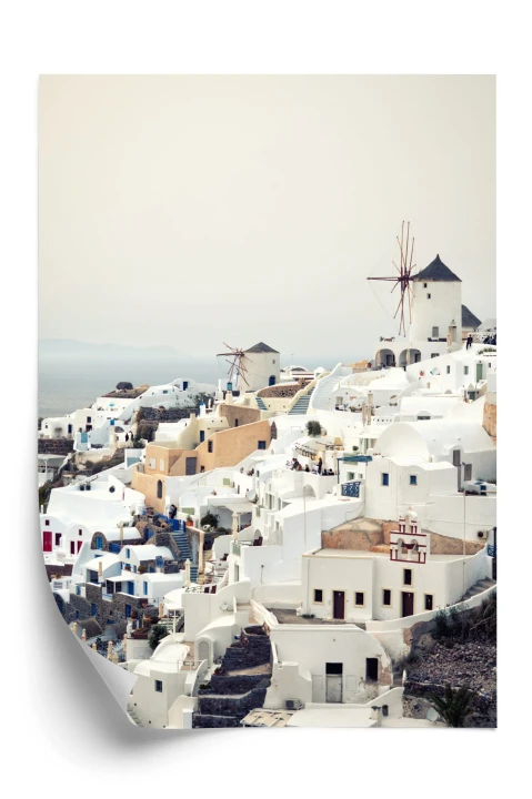 Plakat Widok Na Miasteczko Oia Na Santorini