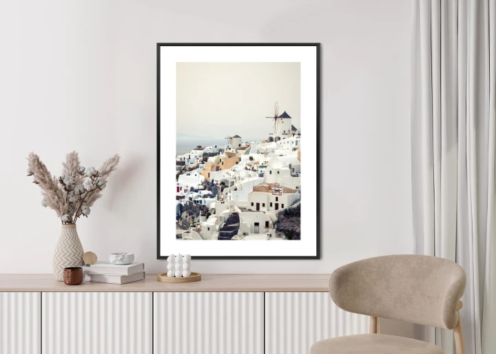 Plakat Widok Na Miasteczko Oia Na Santorini