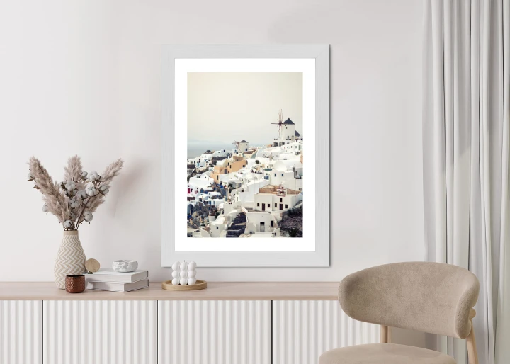 Plakat Widok Na Miasteczko Oia Na Santorini