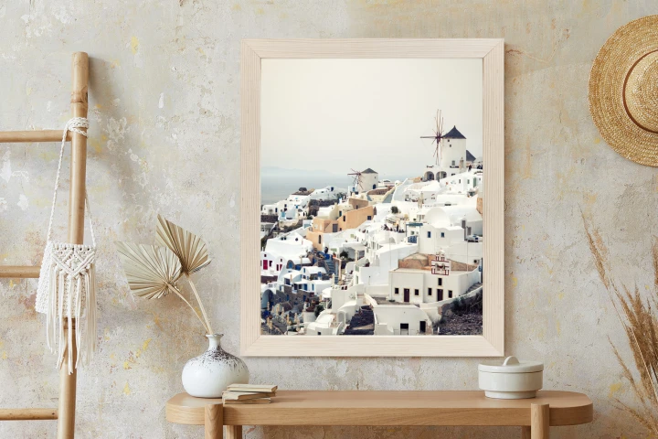 Plakat Widok Na Miasteczko Oia Na Santorini