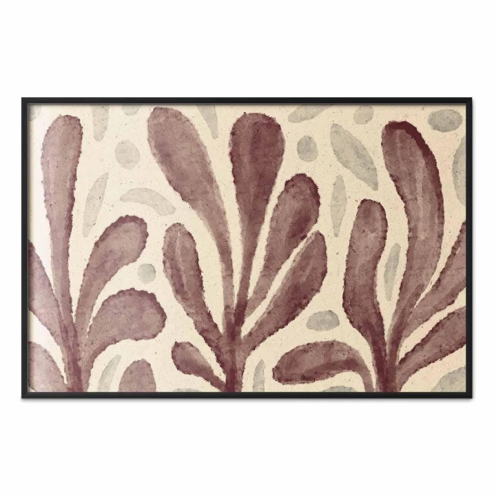 Plakat - Liście i plamy - duże rozedrgane kształty inspirowane Matisse