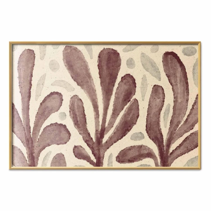 Plakat - Liście i plamy - duże rozedrgane kształty inspirowane Matisse