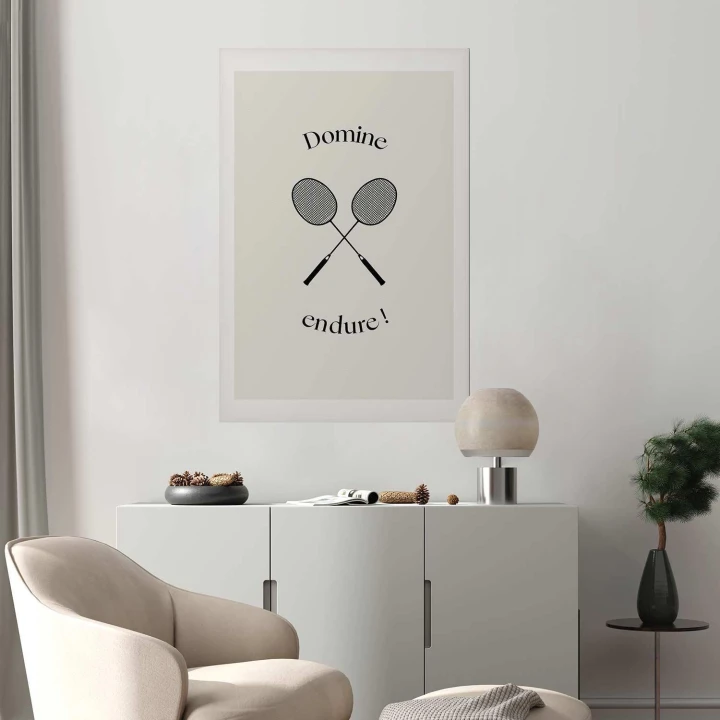 Plakat - Letnie igrzyska - rakiety do badmintona na białym tle