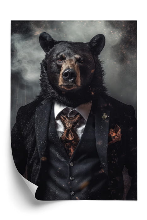 Plakat Portret Niedźwiedzia W Marynarce