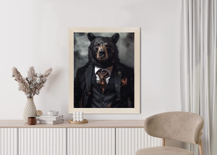 Plakat Portret Niedźwiedzia W Marynarce