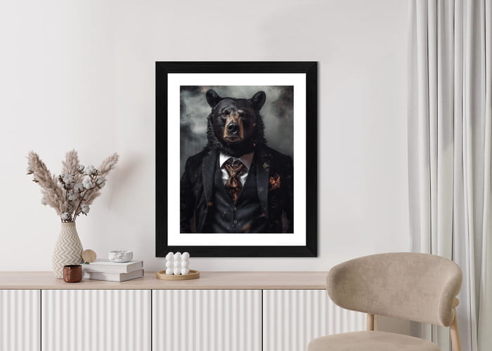 Plakat Portret Niedźwiedzia W Marynarce