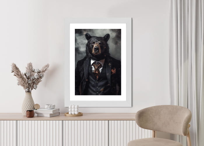 Plakat Portret Niedźwiedzia W Marynarce