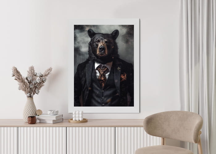 Plakat Portret Niedźwiedzia W Marynarce