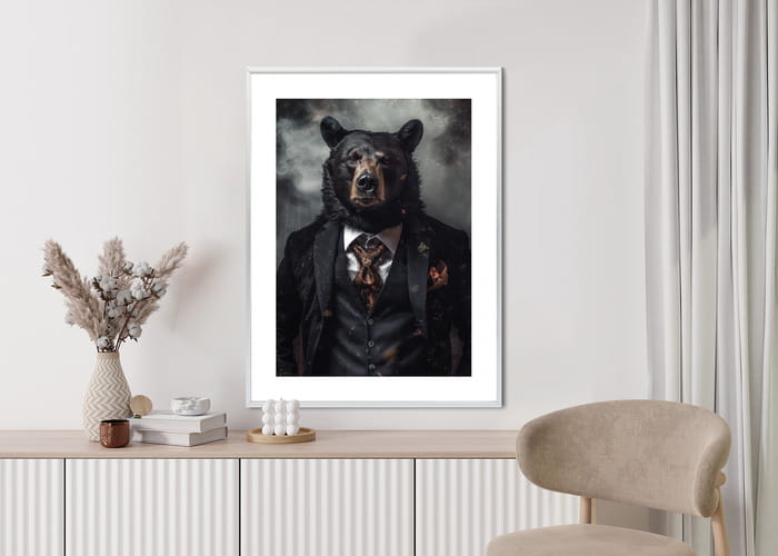 Plakat Portret Niedźwiedzia W Marynarce