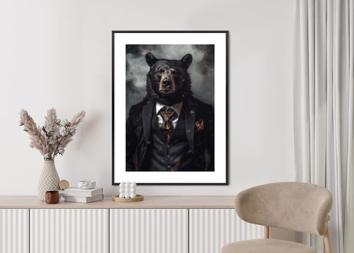 Plakat Portret Niedźwiedzia W Marynarce