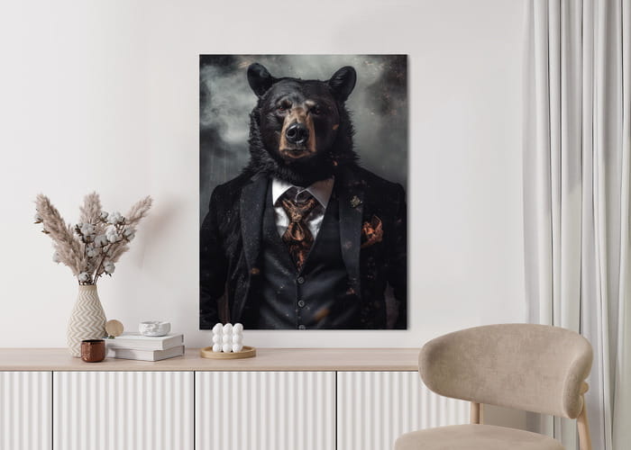 Plakat Portret Niedźwiedzia W Marynarce