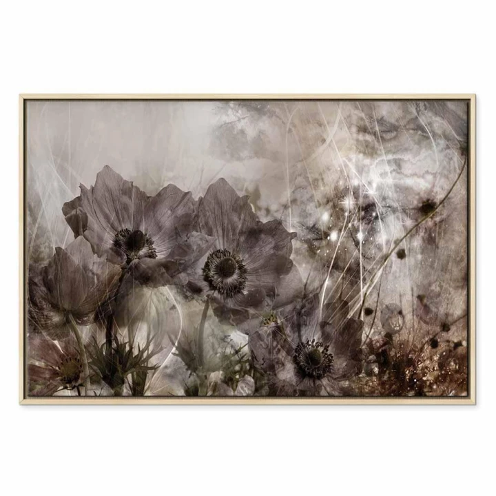 Obraz - Anemony w sepii (1-częściowy) szeroki