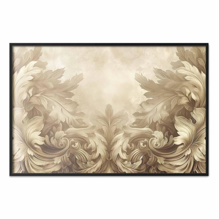 Plakat - Rzeźbione ornamenty w odcieniach sepii