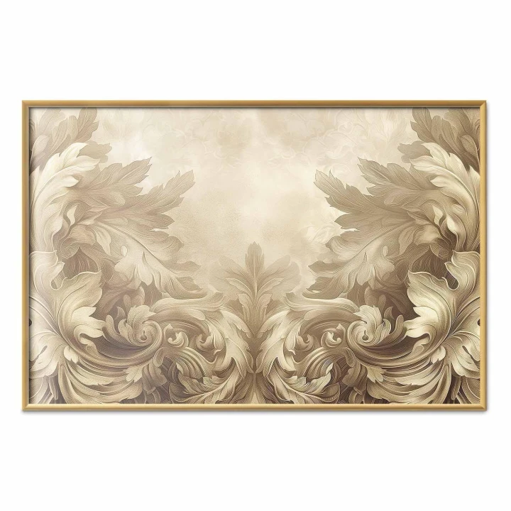 Plakat - Rzeźbione ornamenty w odcieniach sepii