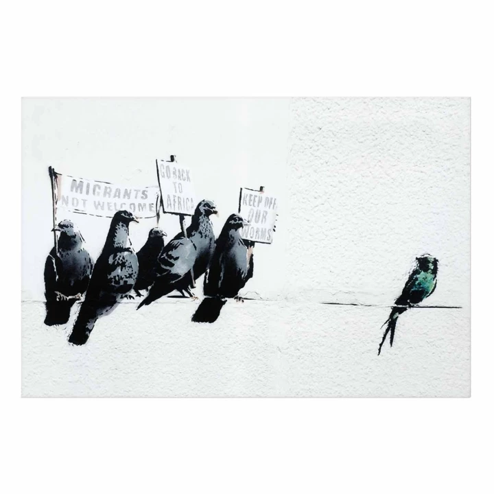 Plakat - Ksenofobiczne gołębie