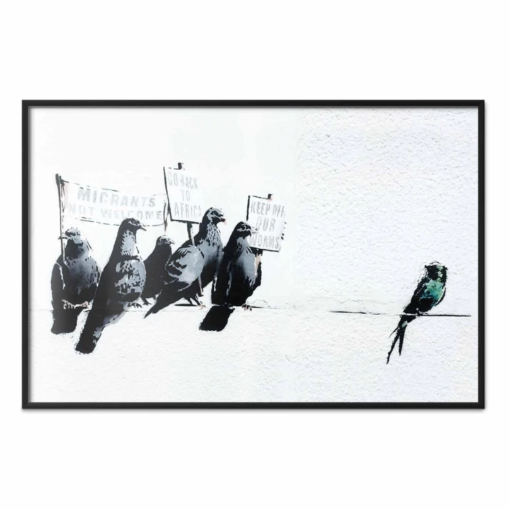 Plakat - Ksenofobiczne gołębie