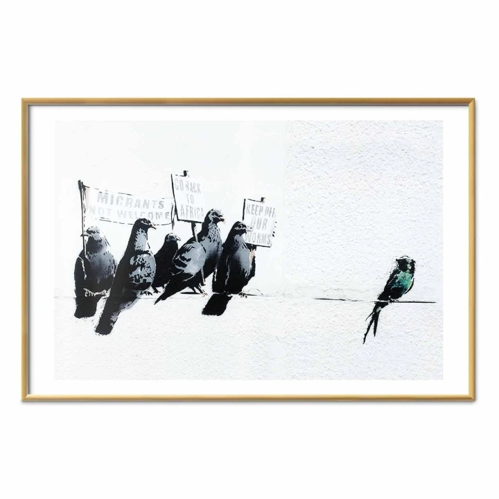 Plakat - Ksenofobiczne gołębie